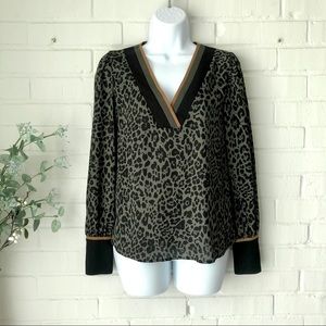 Express green leopard shirt